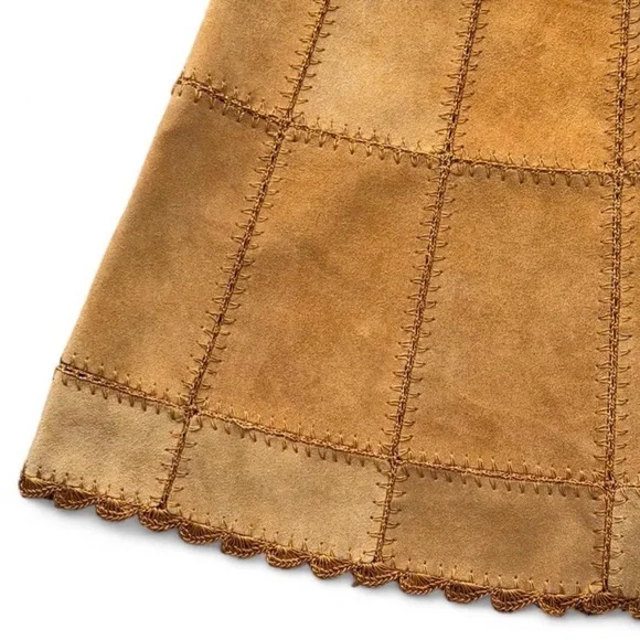 Free People Suede A-Line Skirt - Picture 3 of 7